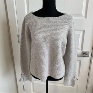 Mango Basics Pullover Sweater Ribbed Knit with Sleeve details